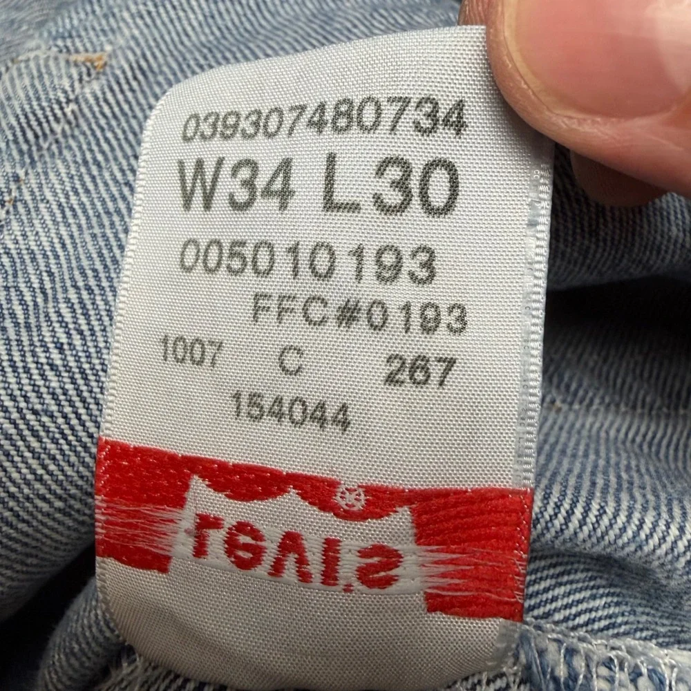 Levi's 501 Original Fit Jeans Mens 34x30 Blue Straight Leg Button Fly Y2K Denim